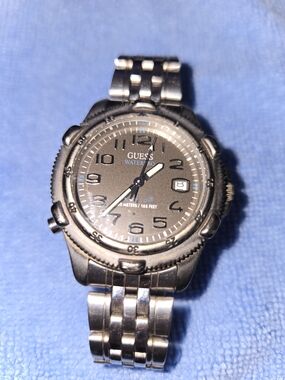 Guess Gunmetal and Silver Men's Watch